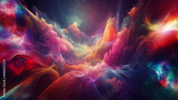 Fototapeta Cosmic Dreamscape, AI generated illustration abstract