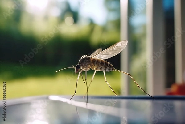 Fototapeta Home insect removal specialist in action, treating apartmant to eliminate insects