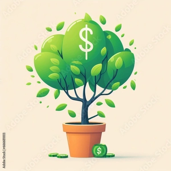 Fototapeta a plant symbolizing investment. IA Generativa