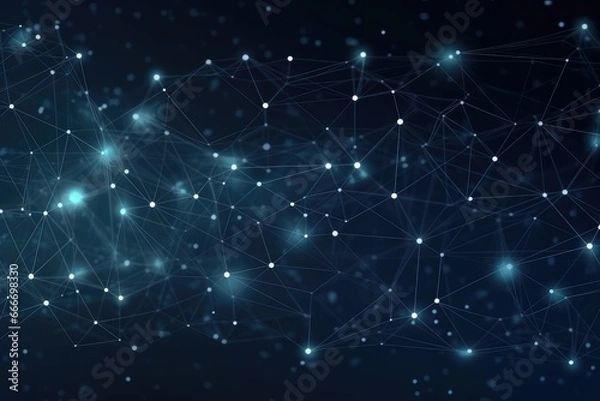 Obraz transparent polygon lines and connecting dots 