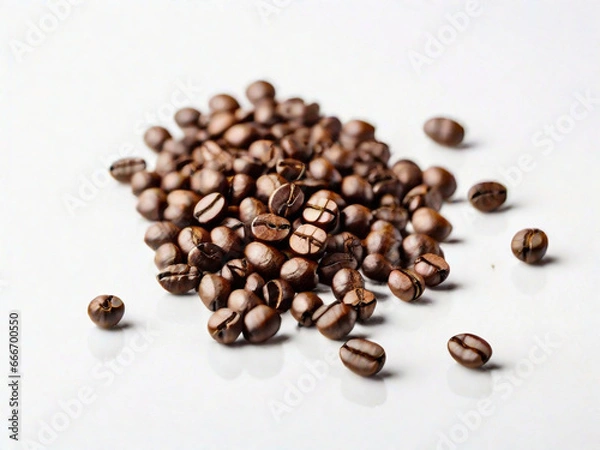 Fototapeta Coffee seed on white background.