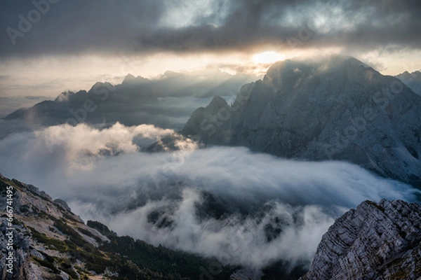 Obraz clouds over the mountains