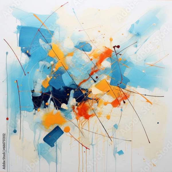 Obraz Abstract colourful artistic lines and splashes background