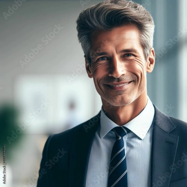 Fototapeta a businessman smiling. IA Generativa