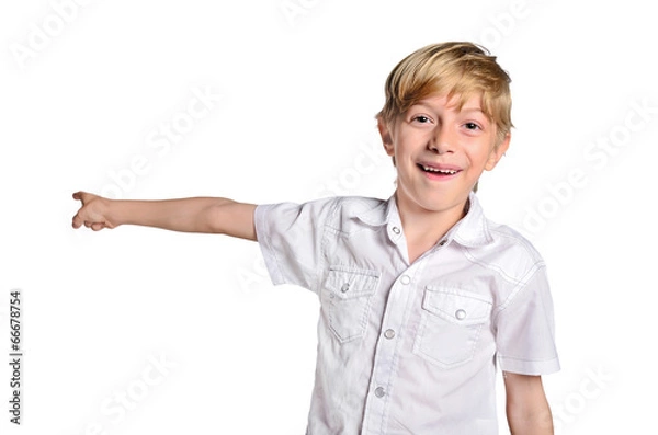 Obraz young boy pointing