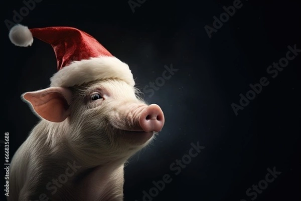 Obraz 
christmas animals on black background