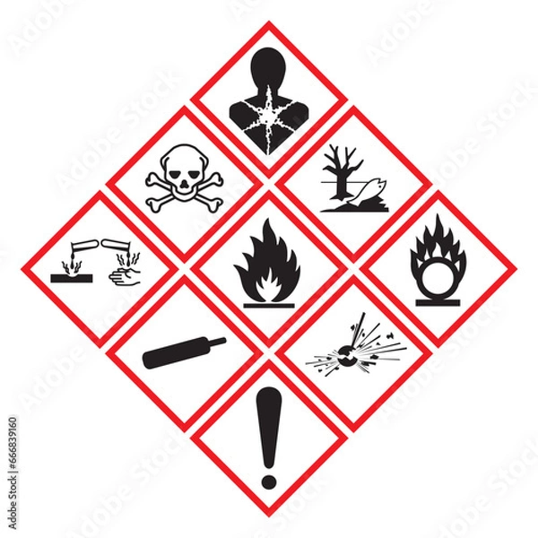 Obraz GHS system symbol, vector illustration