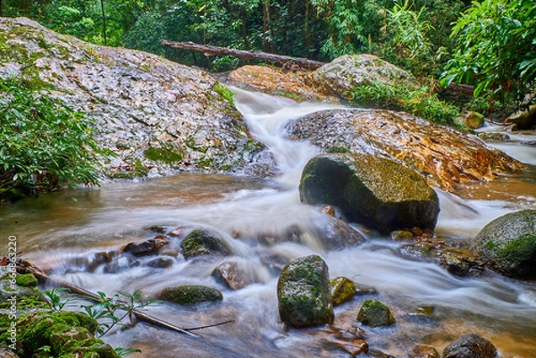 Obraz Natural water stream and rocks