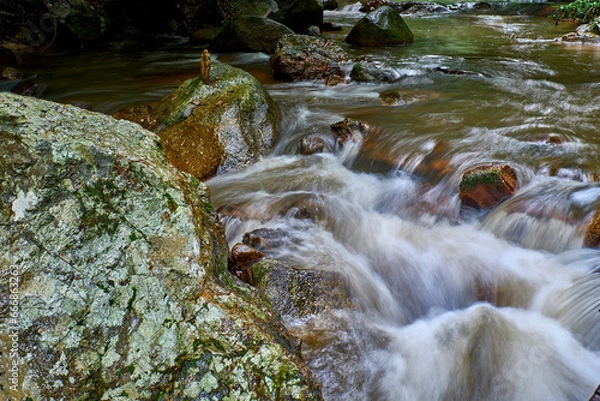 Obraz Natural water stream and rocks