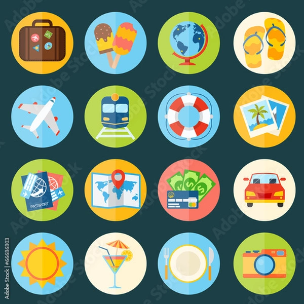 Fototapeta Travel Icons Set