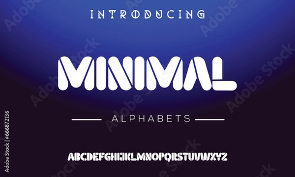 Fototapeta Lettering Fashion Designs. Modern elegant alphabet letters font and number. Minimalist typography fonts regular, typeface uppercase and lowercase.
