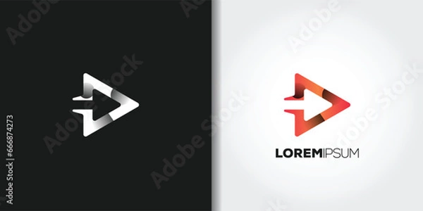 Fototapeta red arrow logo