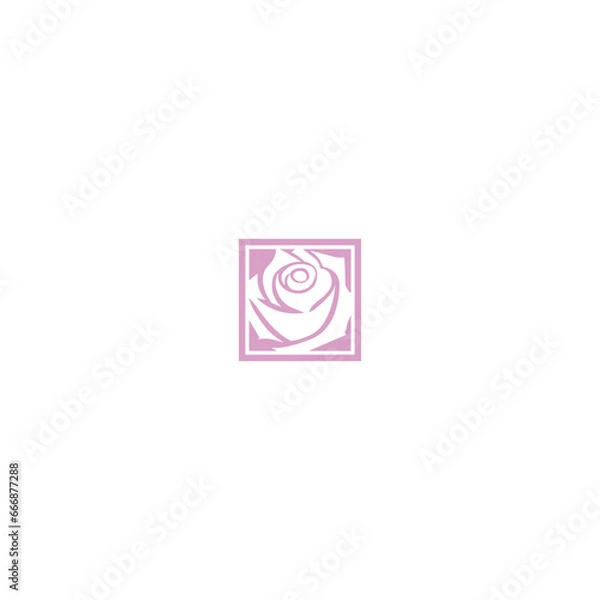 Obraz Simple Design Vector Logo Pink rose