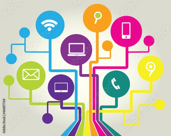 Obraz Communication tree with rounded corner