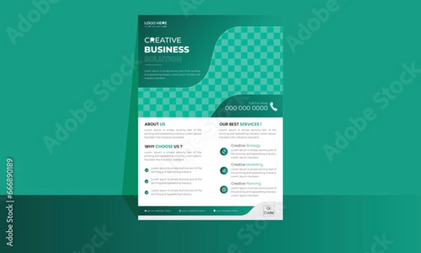 Fototapeta Modern creative corporate business Multipurpose Flyer Layout. Clean vector illustration. Single advertising flyer layout.