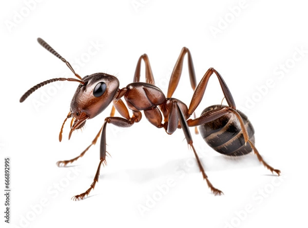 Fototapeta side view of ant walking isolated on transparent background cutout