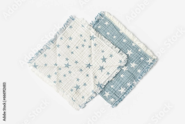 Obraz Muslin blanket with star pattern on white background
