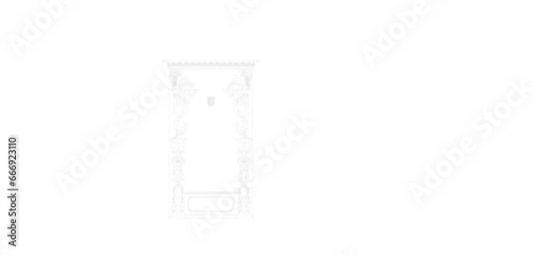 Obraz vector illustration of a detailed sketch of classic architecture from ancient antique furniture