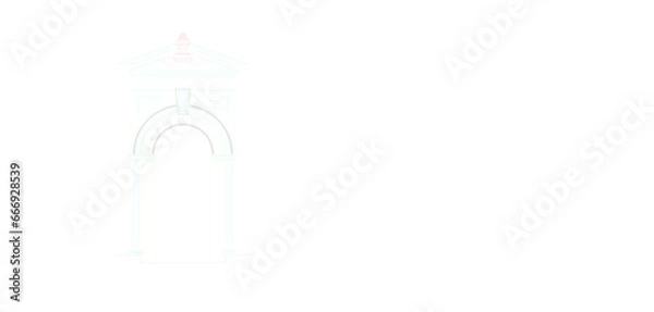 Obraz vector illustration sketch of classical architectural detail of ancient entrance gate