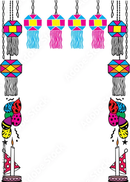 Obraz hand drawn birthday party seamless background	gate 