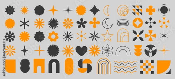 Fototapeta brutalist shapes collection, geometric, brutalism set