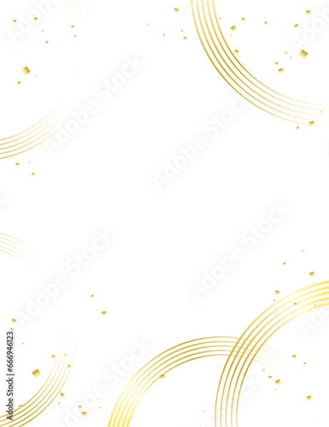 Fototapeta 金色の円と金箔の散ったシンプルな和風背景イラスト素材 ベクター 水紋 白 