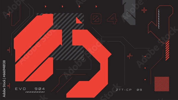 Obraz abstract futuristic background with cyberpunk style design