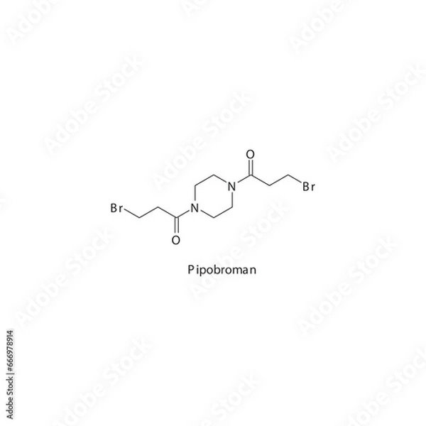 Obraz Pipobroman  flat skeletal molecular structure DNA Replication Inhibitor drug used in Cancer treatment. Vector illustration scientific diagram.