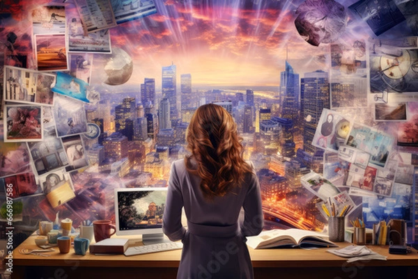 Obraz Creating vision boards, or setting personal goals