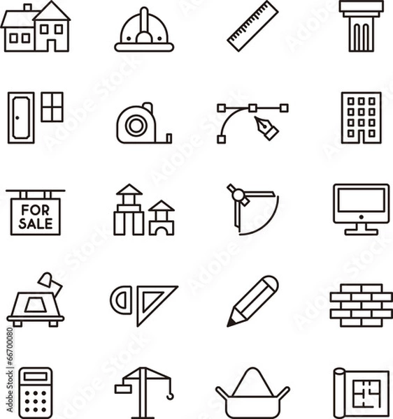 Obraz Architecture & Construction icons