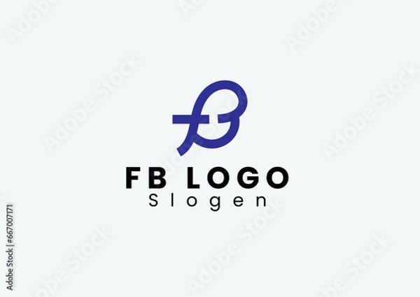 Obraz FB logo design | FB letter mark | FB script logo 