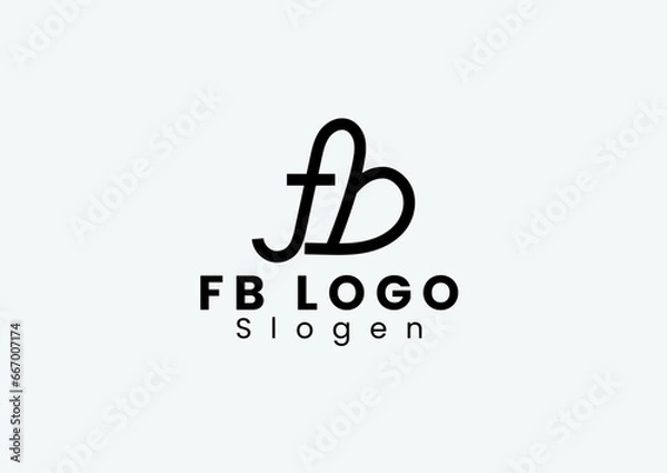 Fototapeta FB logo design | FB monogram | FB letter mark