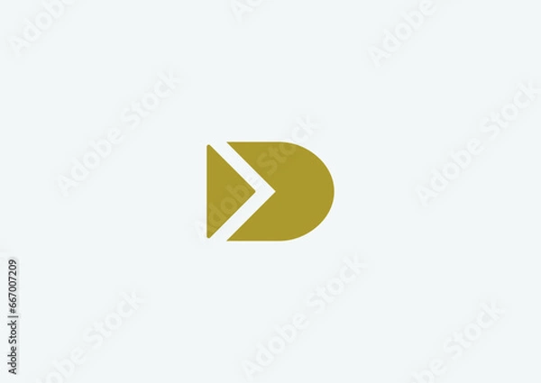 Obraz play button icon | Letter D logo Design