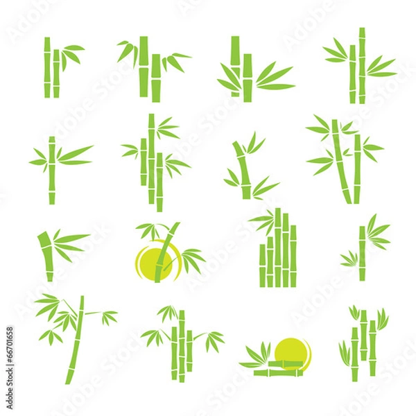 Fototapeta Bamboo vector symbol icons set