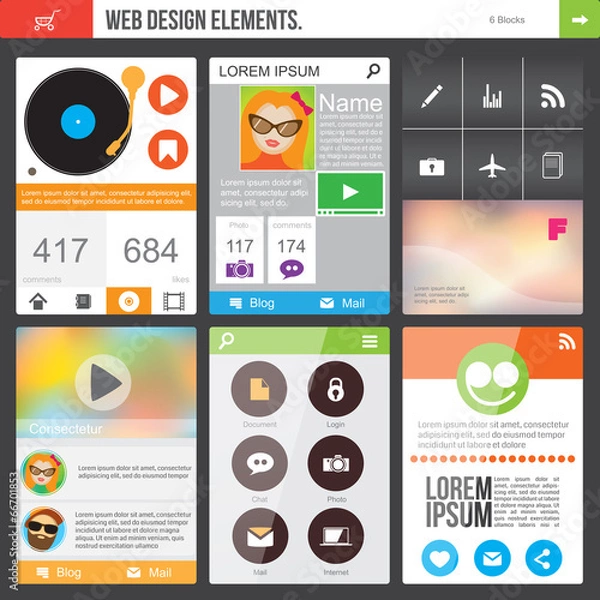 Fototapeta Flat Web Design elements
