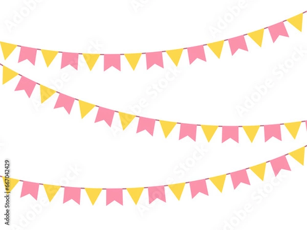 Obraz Colourful bunting flags. Festive decorations. 