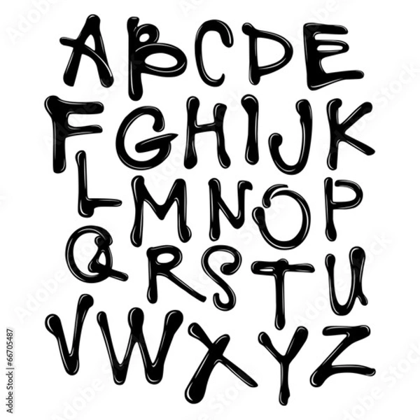 Fototapeta Brush Vector Font