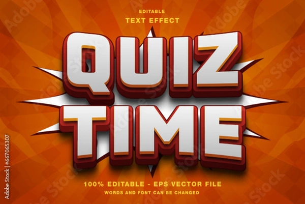 Obraz quiz time text style effect template editable