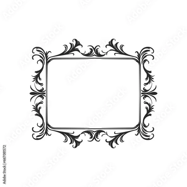 Fototapeta Decorative border frame with corner vector illustration