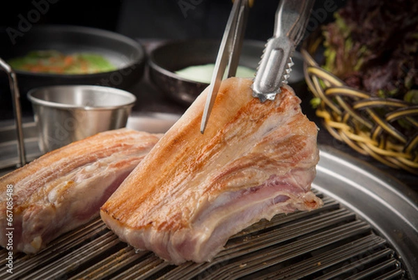 Obraz samgyeopsal, pork belly, 삼겹살, 오겹살