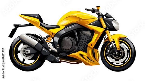 Obraz Racing motorcycle on a white background. generated by ai