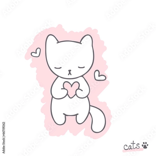 Obraz Sketch with kitten