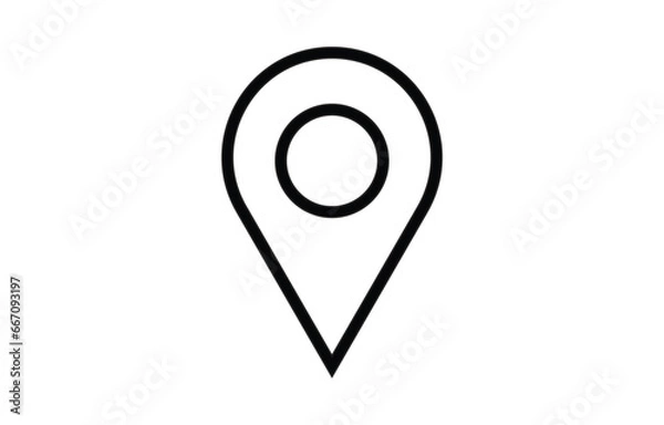 Fototapeta Location icon in Basic straight flat style. Collection of vector symbol on white background. Vector illustration.