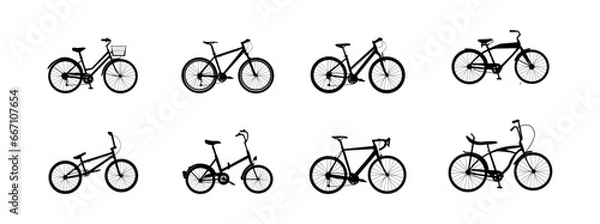 Obraz Bicycle-type icons in black editable vector