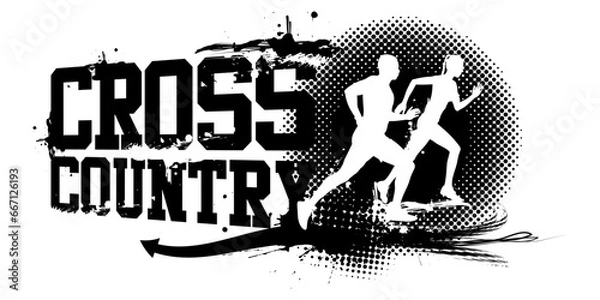 Obraz Cross Country Running Banner Vector Illustration
