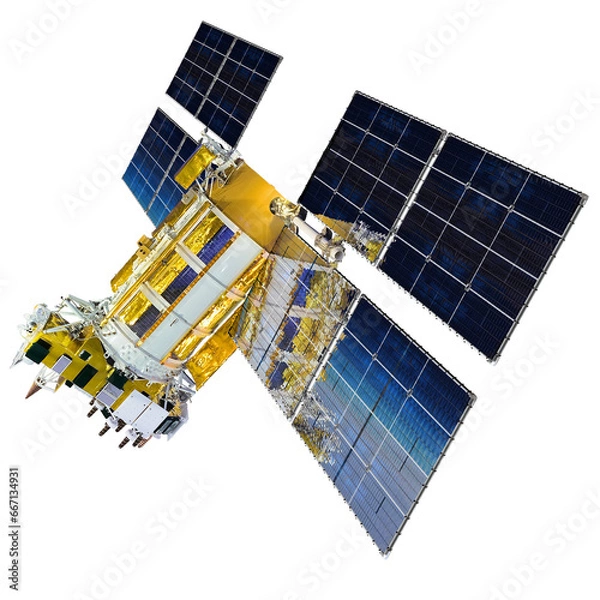 Obraz Navigation satellite isolated on transparency background, PNG format