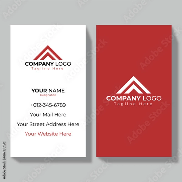 Fototapeta Vector flat architect service vertical business card template