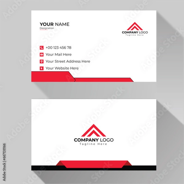 Fototapeta Vector professional black and gold business card template