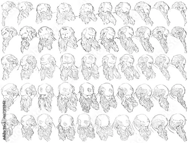 Fototapeta 50 Hairstyles - Digital Art (3D to 2D)