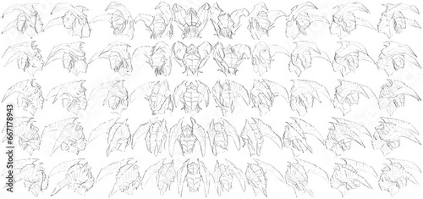 Fototapeta 50 Heads - Digital Art (3D to 2D)